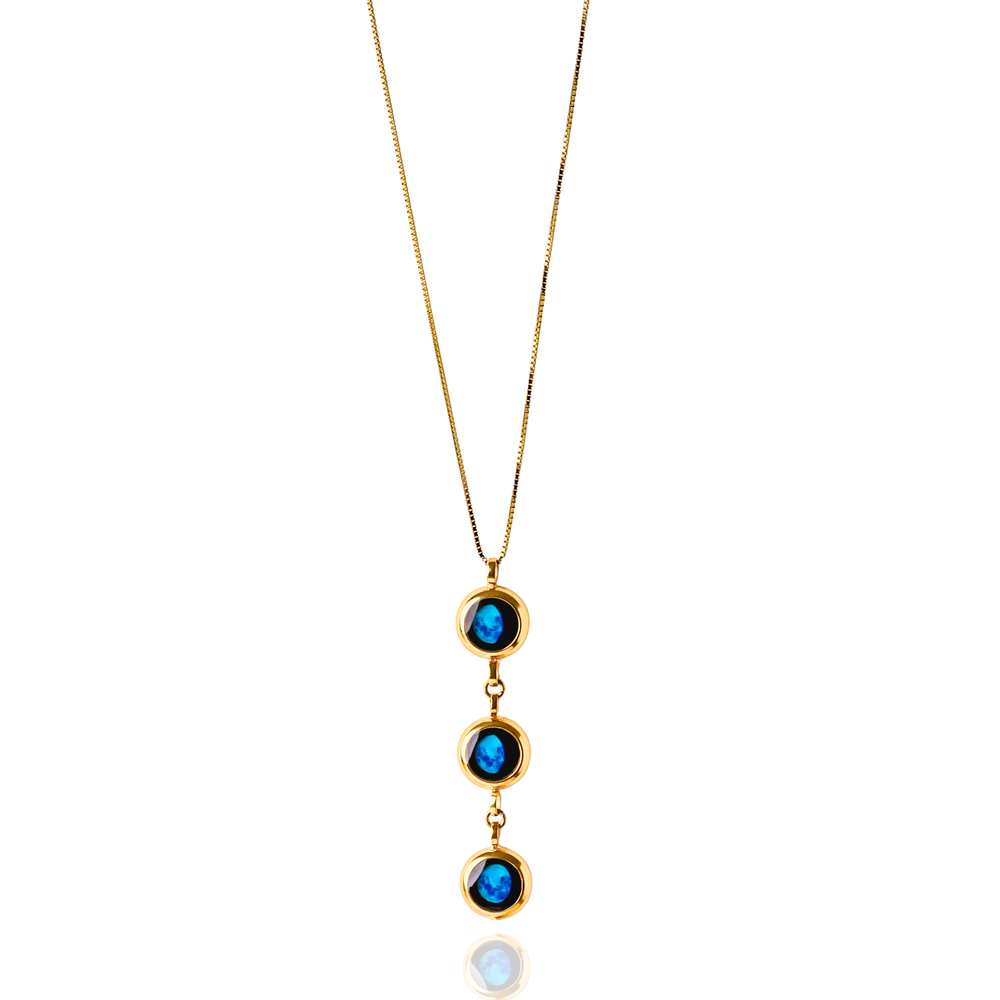 Triple Moon Phase Necklace - Gold