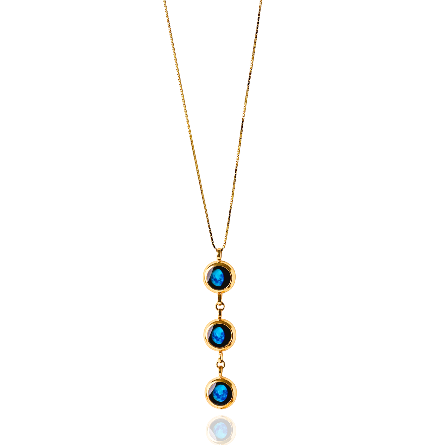 Triple Moon Phase Necklace - Gold