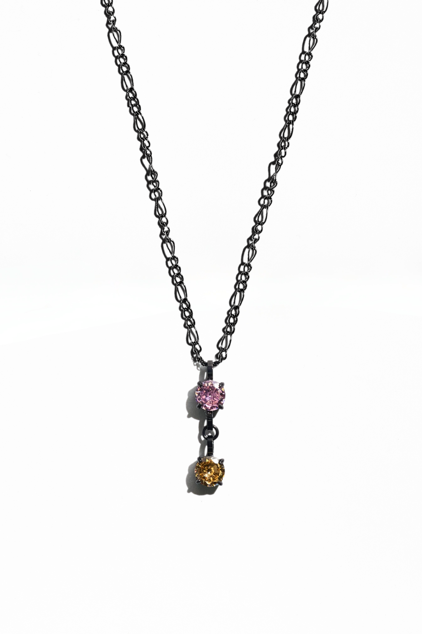 Black Double Birthstone Necklace