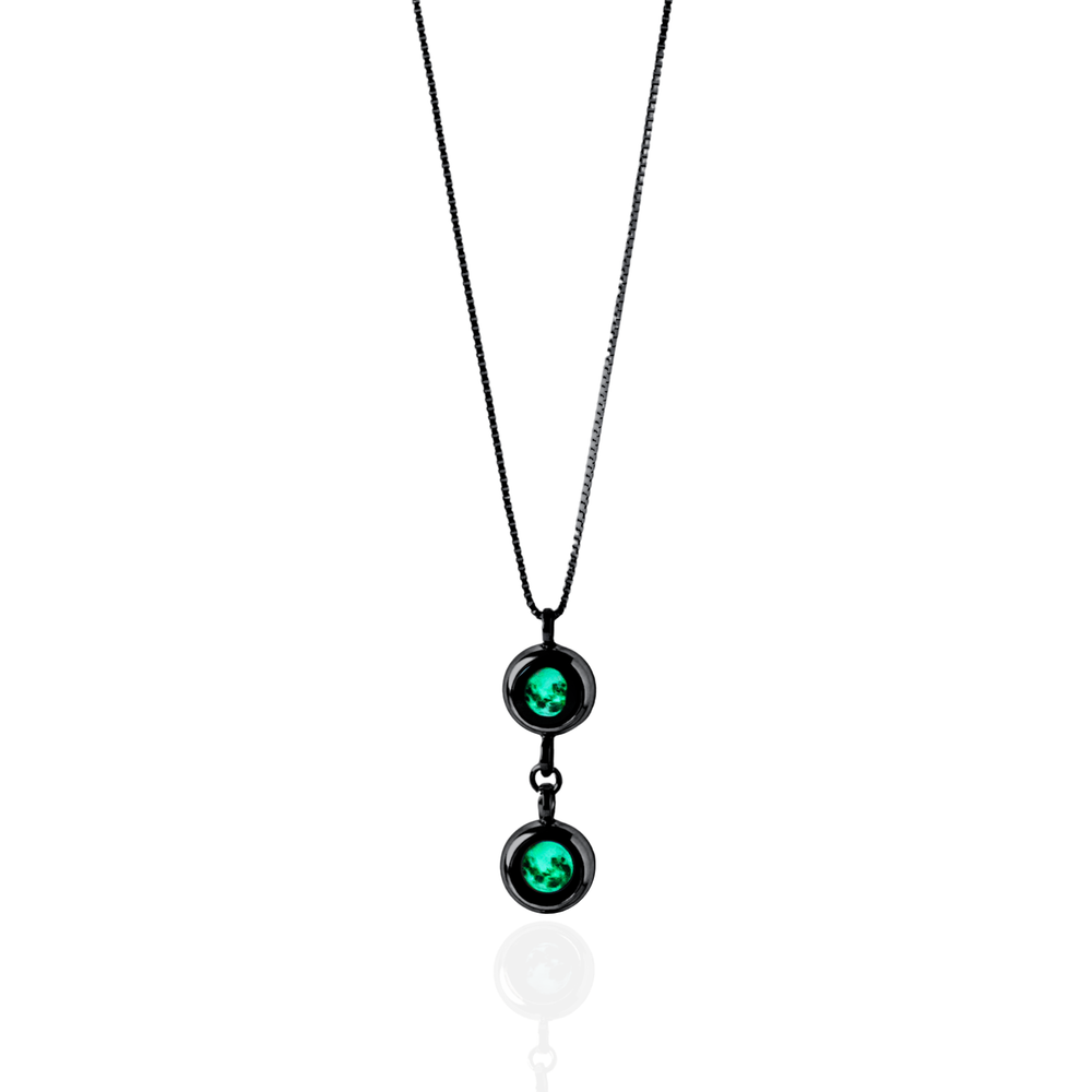 
                  
                    Double Moon Phase Necklace - Black
                  
                