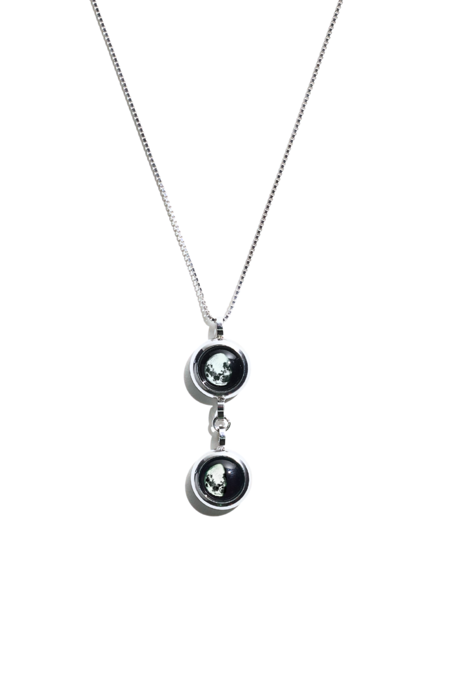 Silver Double Moon Necklace