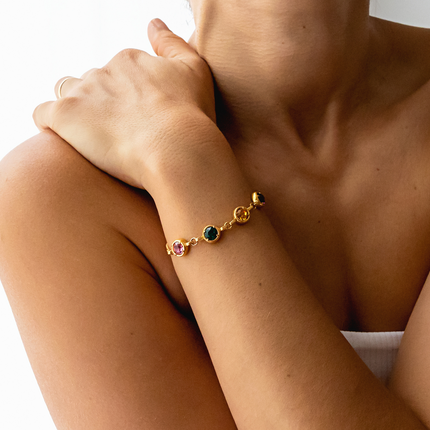 Cuadruple Birthstone Bracelet - Gold