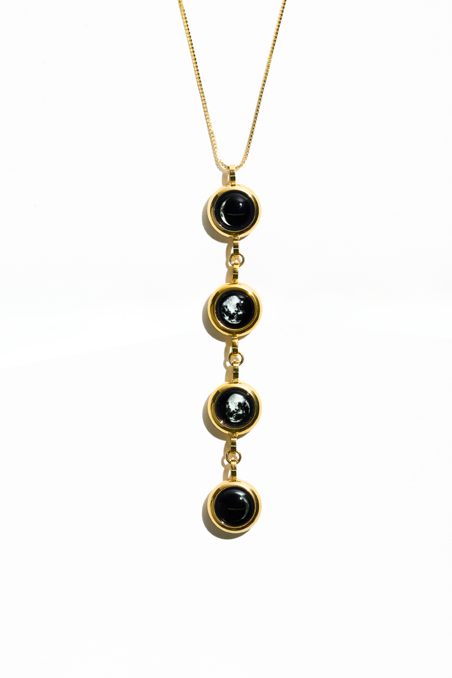Gold Four Moon Necklace