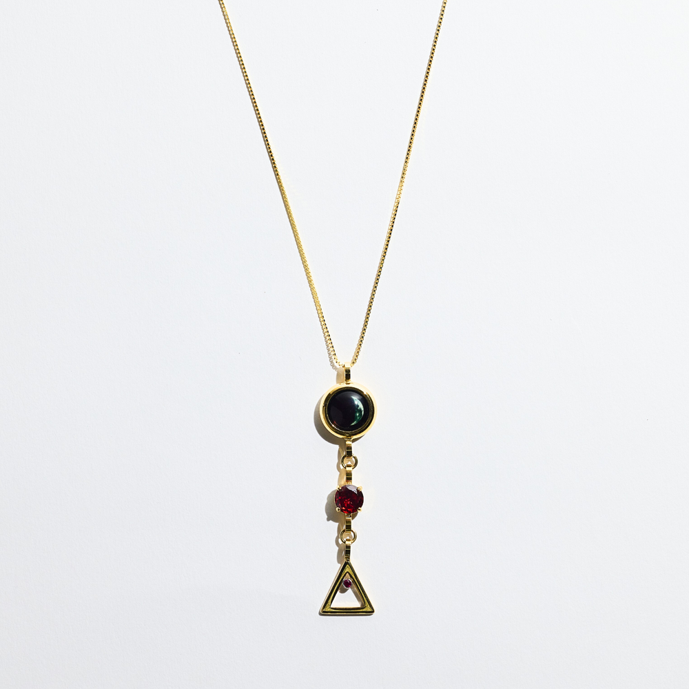 Moon Birthstone Zodiac Necklace
