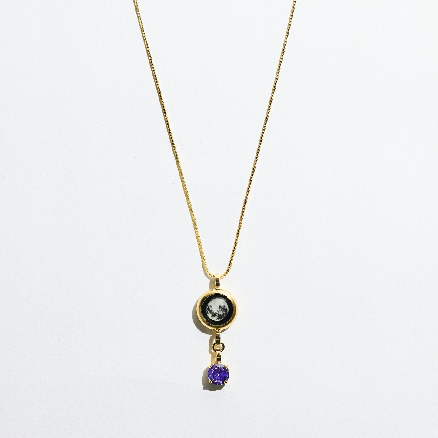 Moon & Birthstone Necklace
