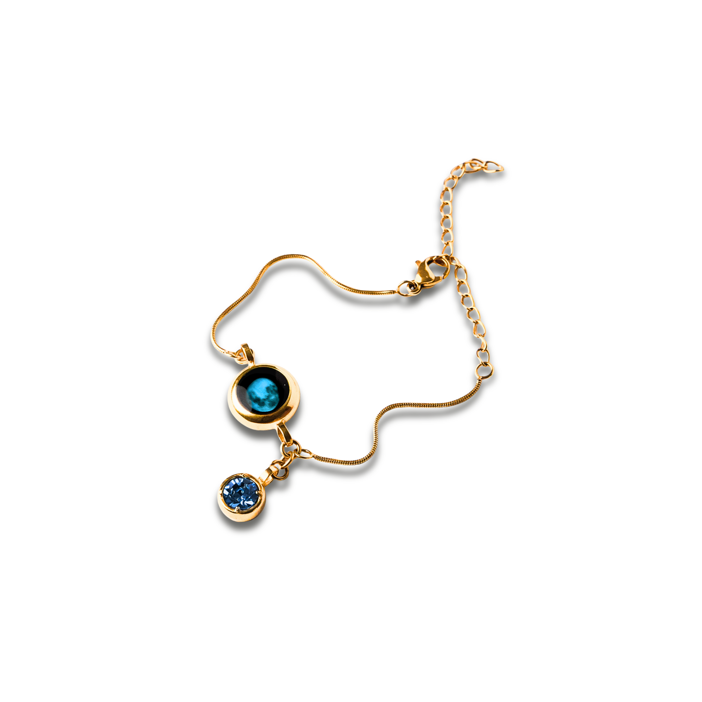Moon Phase Bracelet with Birthstone - Gold