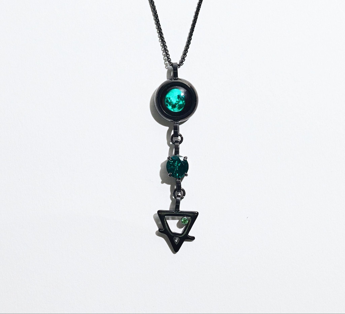 Black Moon Birthstone Zodiac Necklace