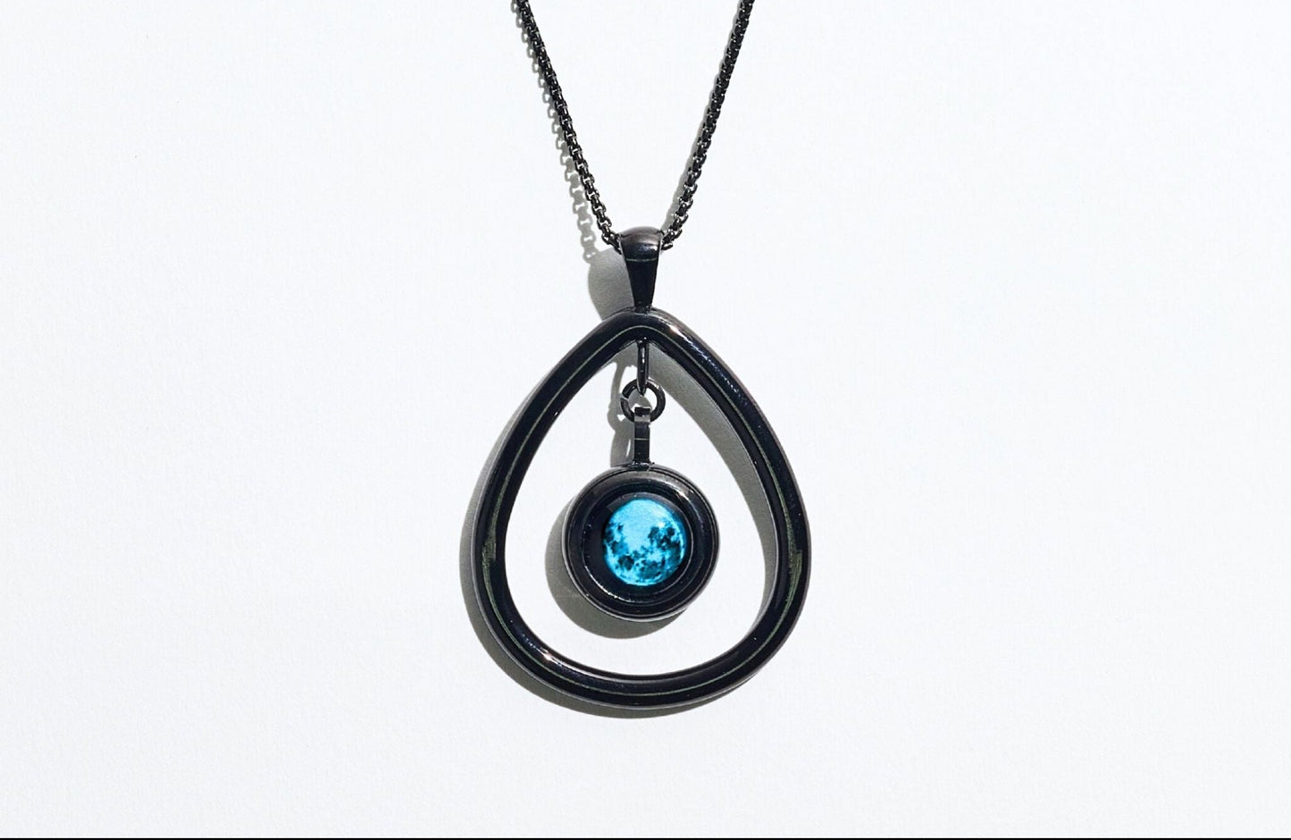 Black Moon Drop Necklace
