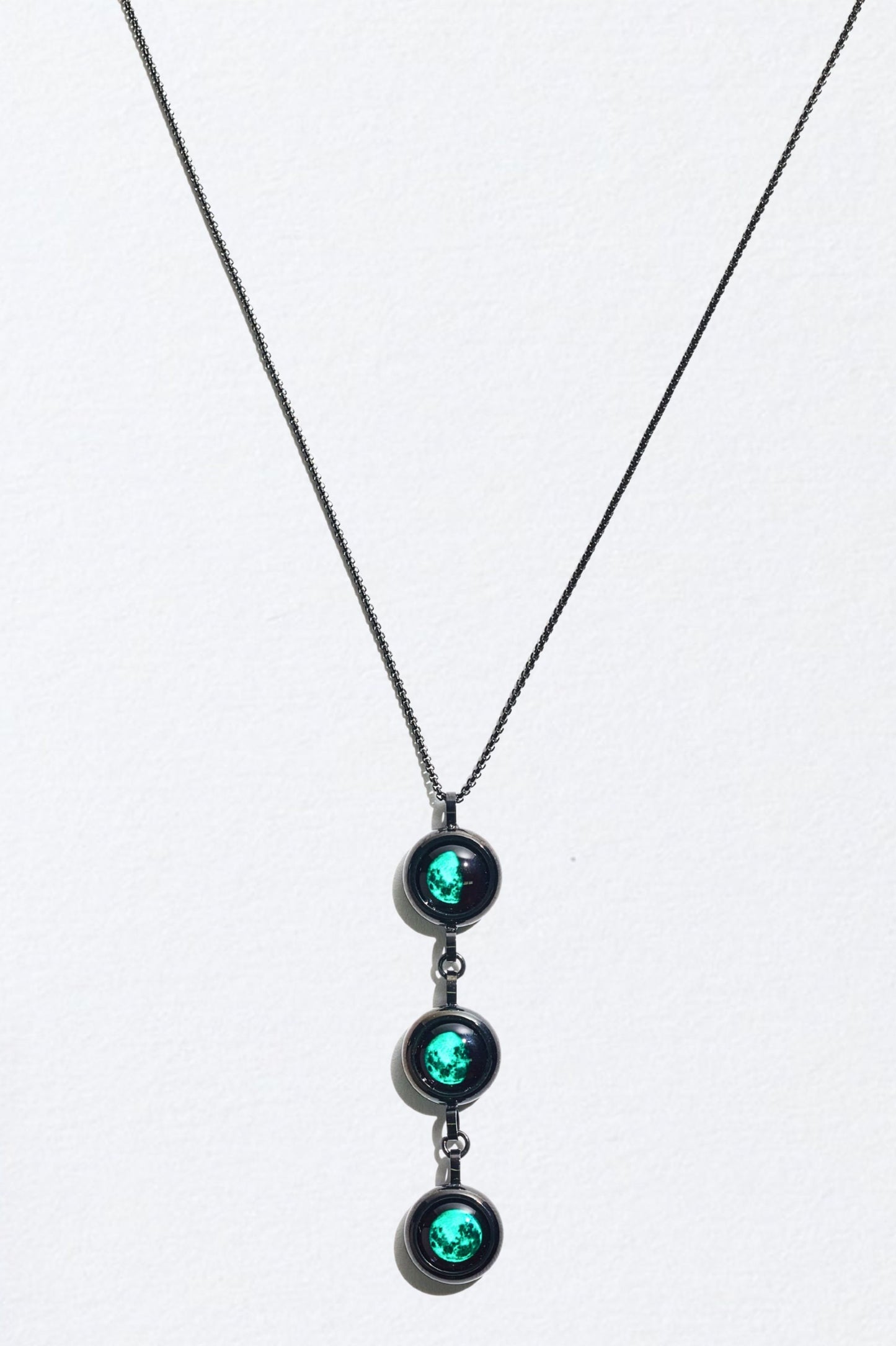 Black Triple Moon Necklace