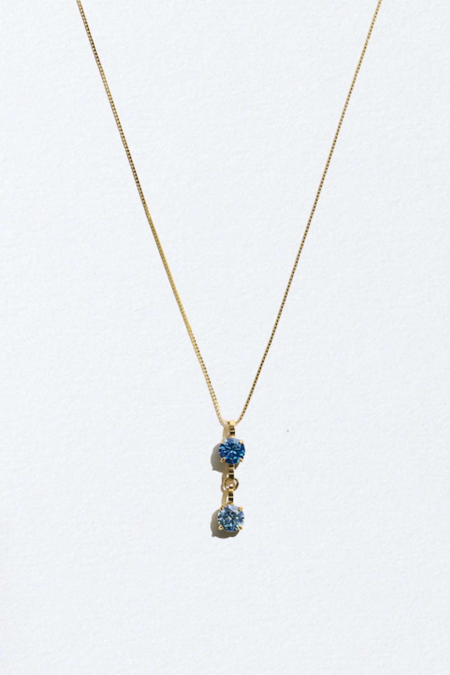 Gold Double Birthstone Necklace