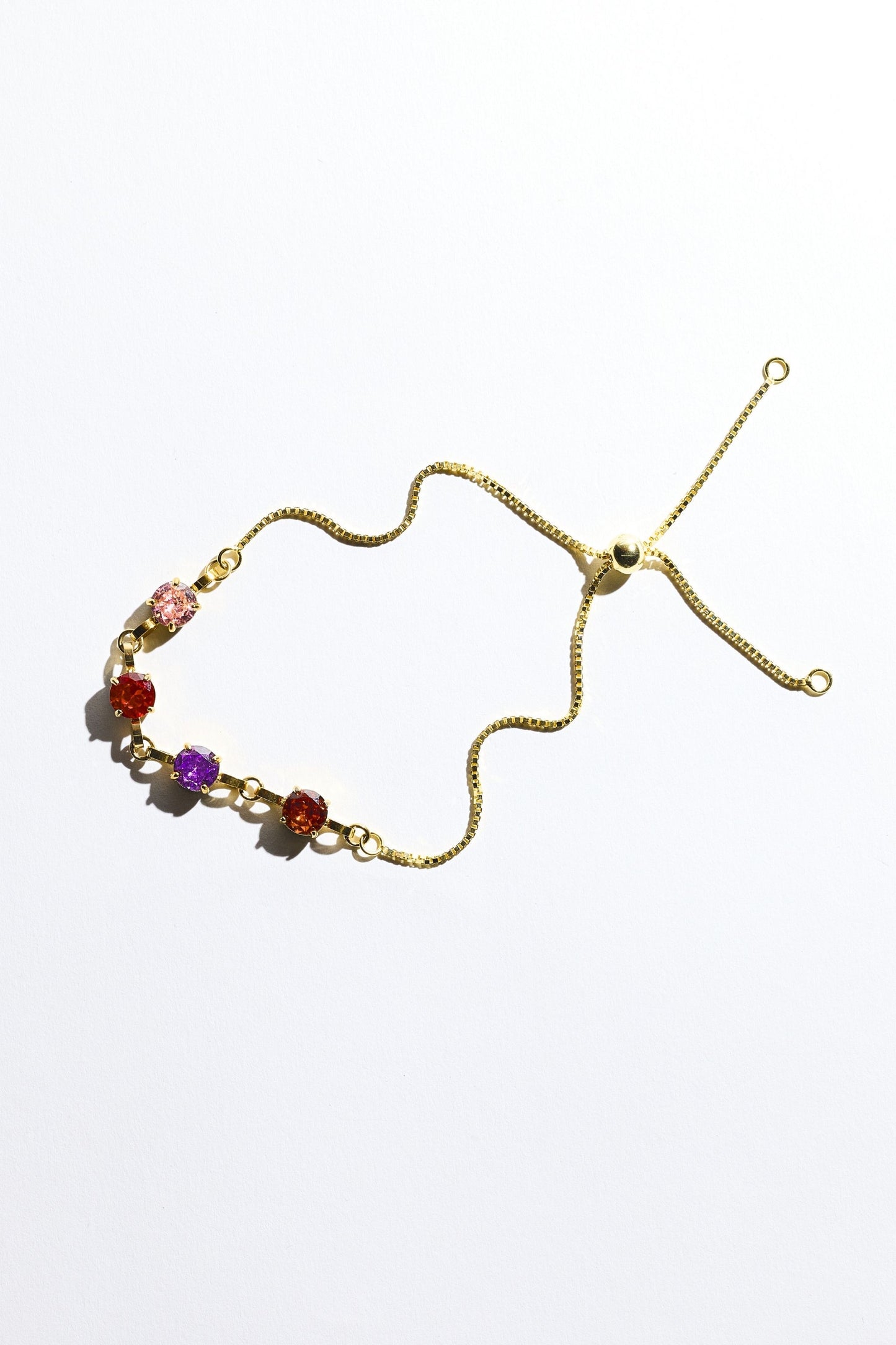 Gold Four Birthstone Bracelet