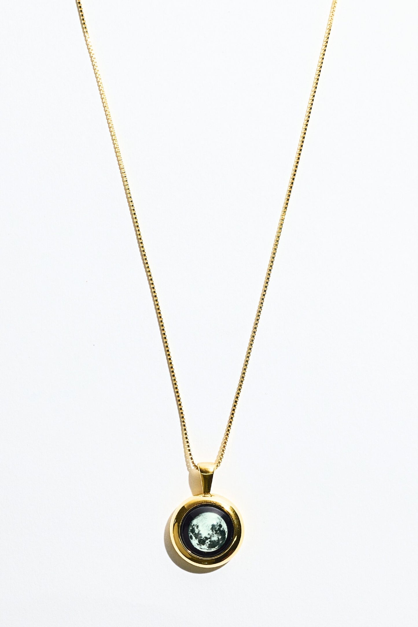 Gold Large Moon Necklace