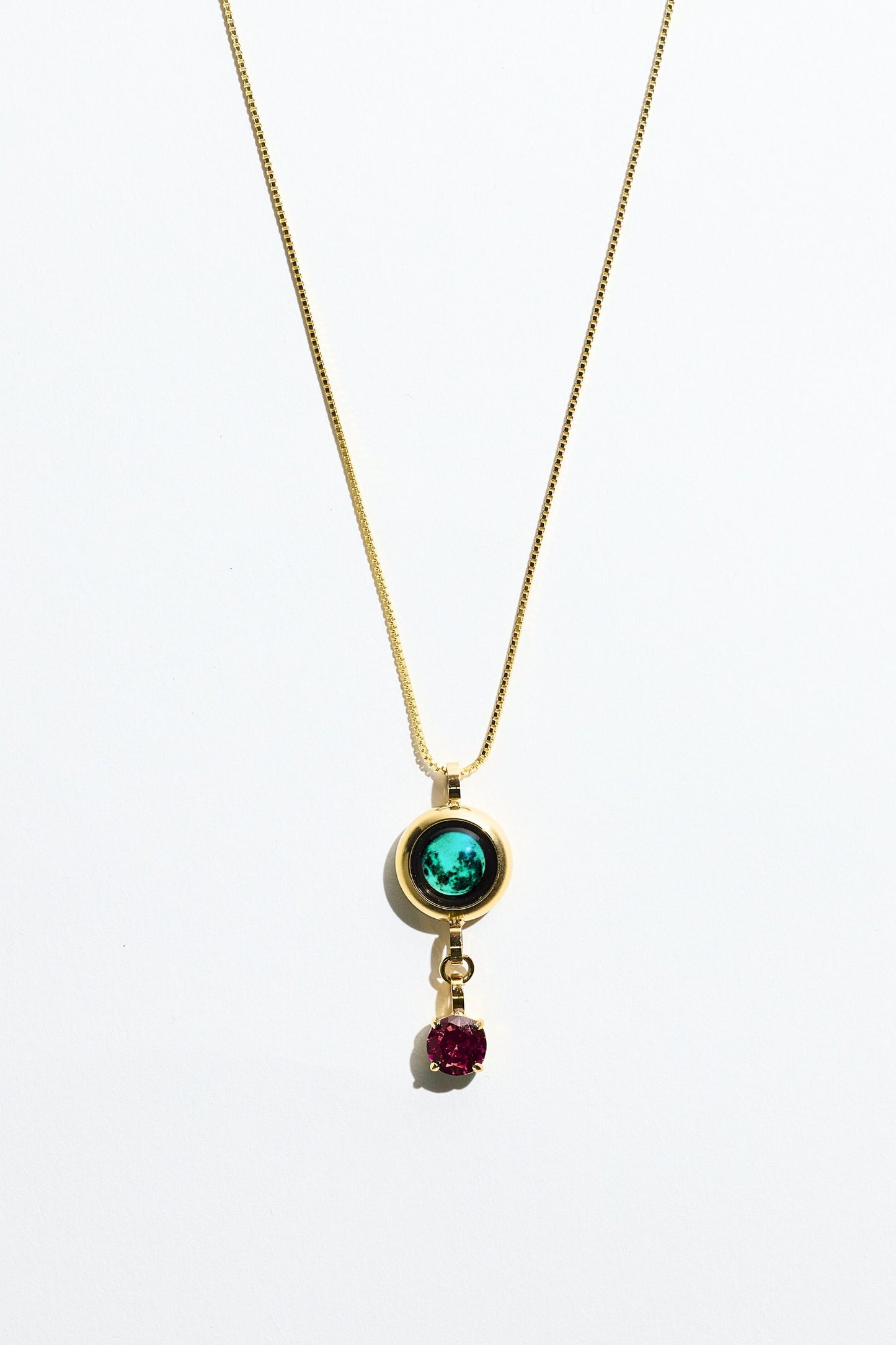 Gold Moon & Birthstone Necklace