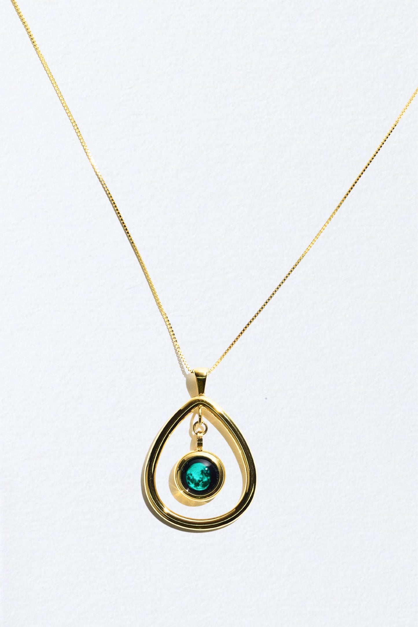 Gold Moon Drop Necklace