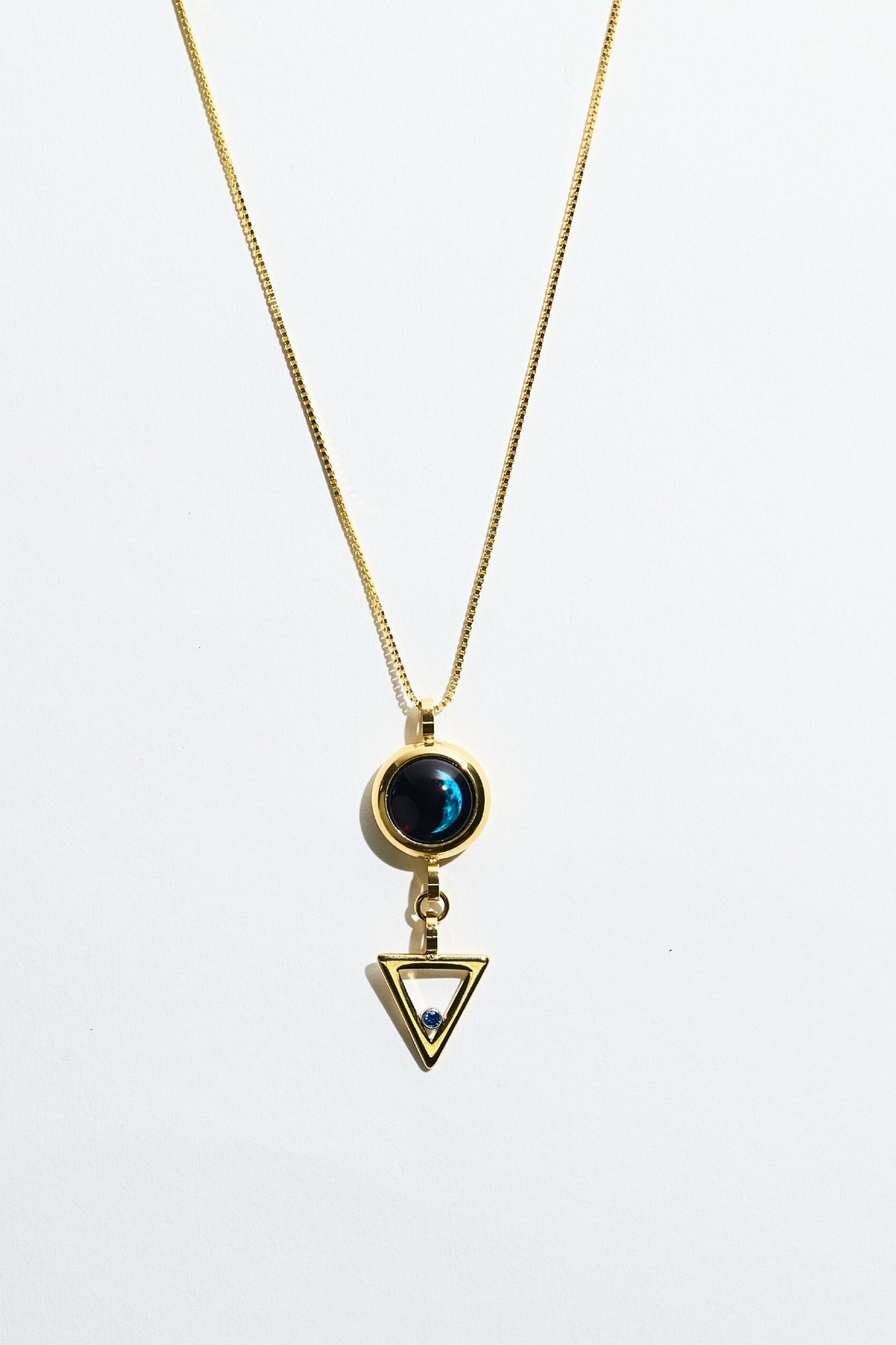Gold Moon & Zodiac Element Necklace