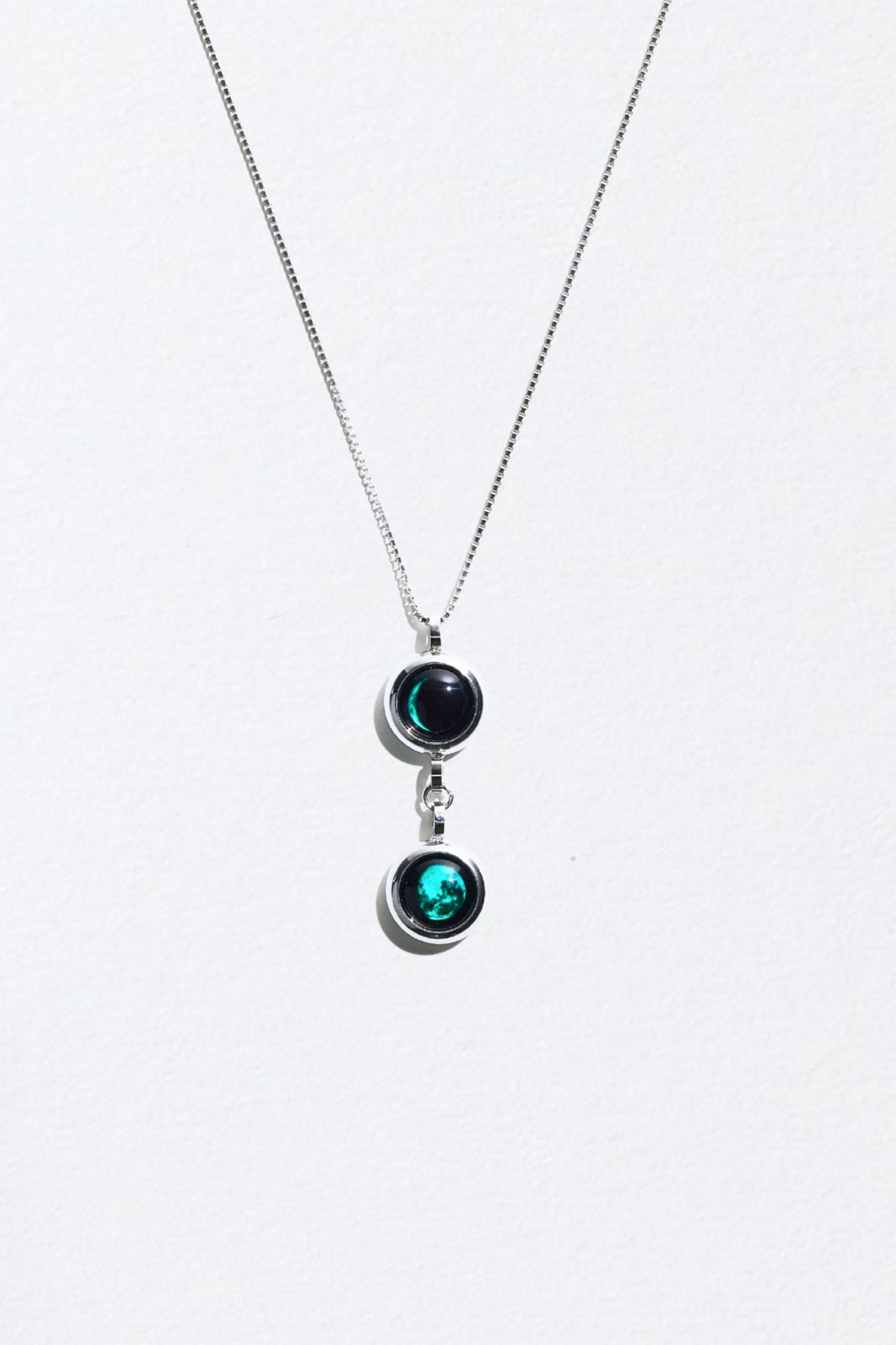 Silver Double Moon Necklace