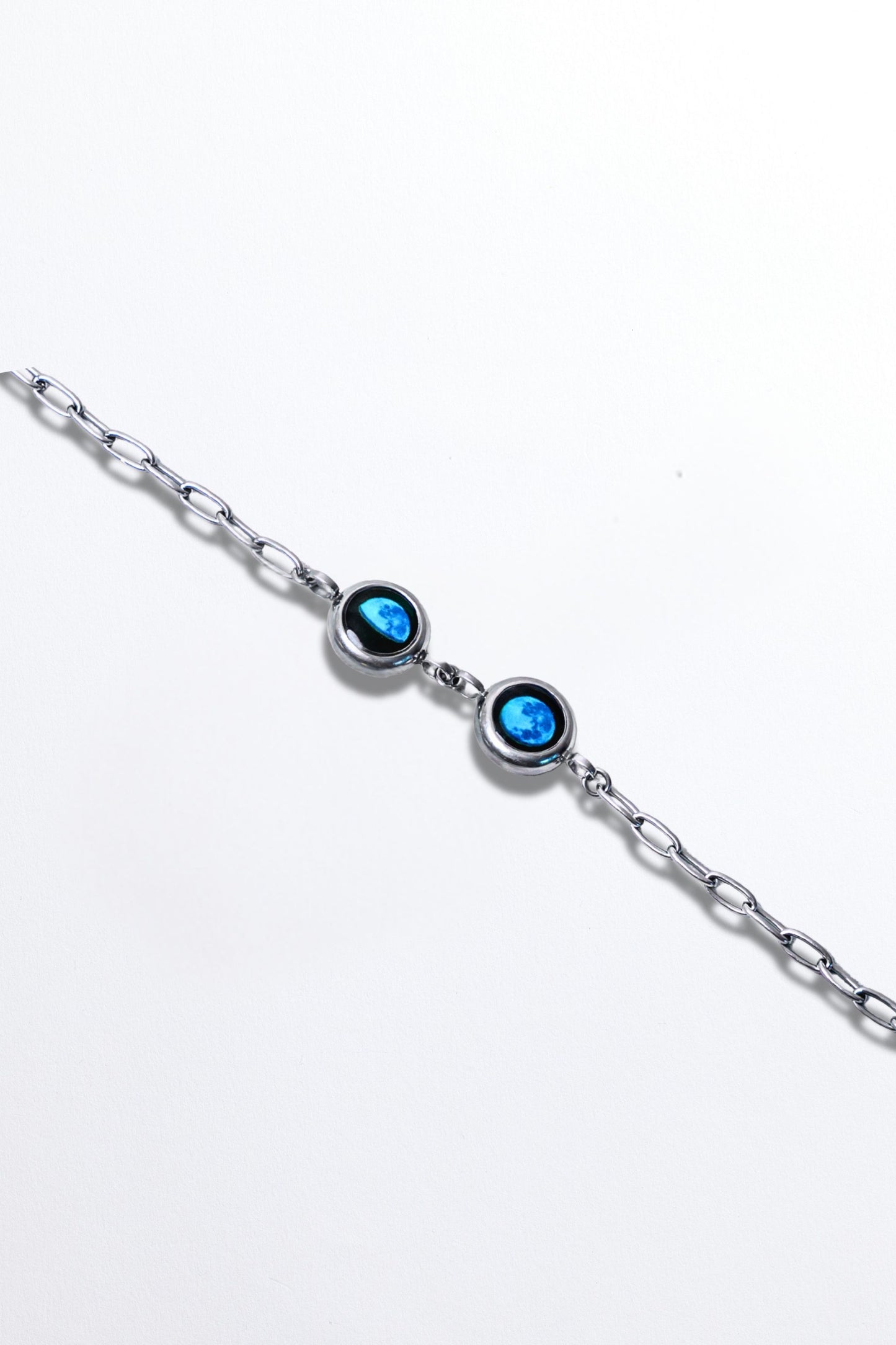 Silver Double Moon Power Bracelet