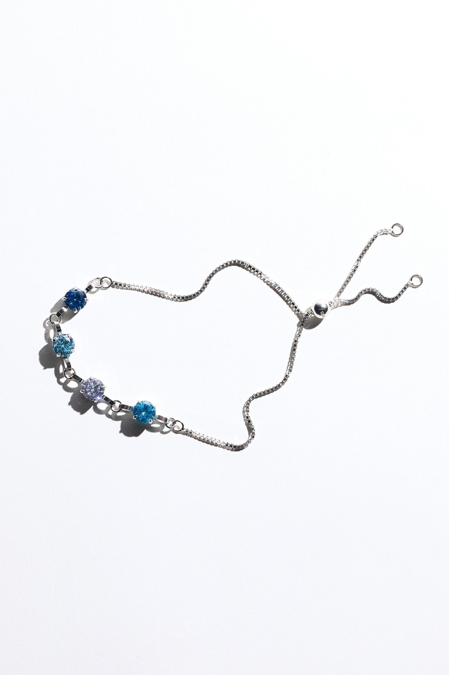 Silver Four Birthstone Bracelet