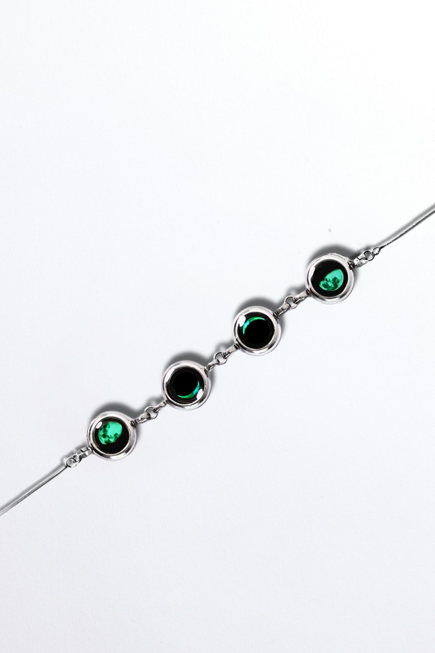 Silver Four Moon Bracelet