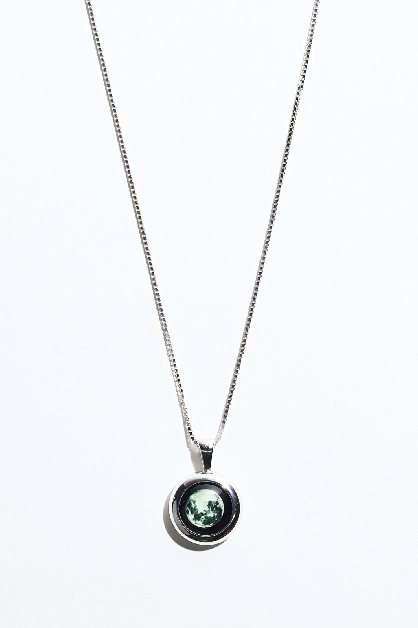 Silver Large Moon Necklace