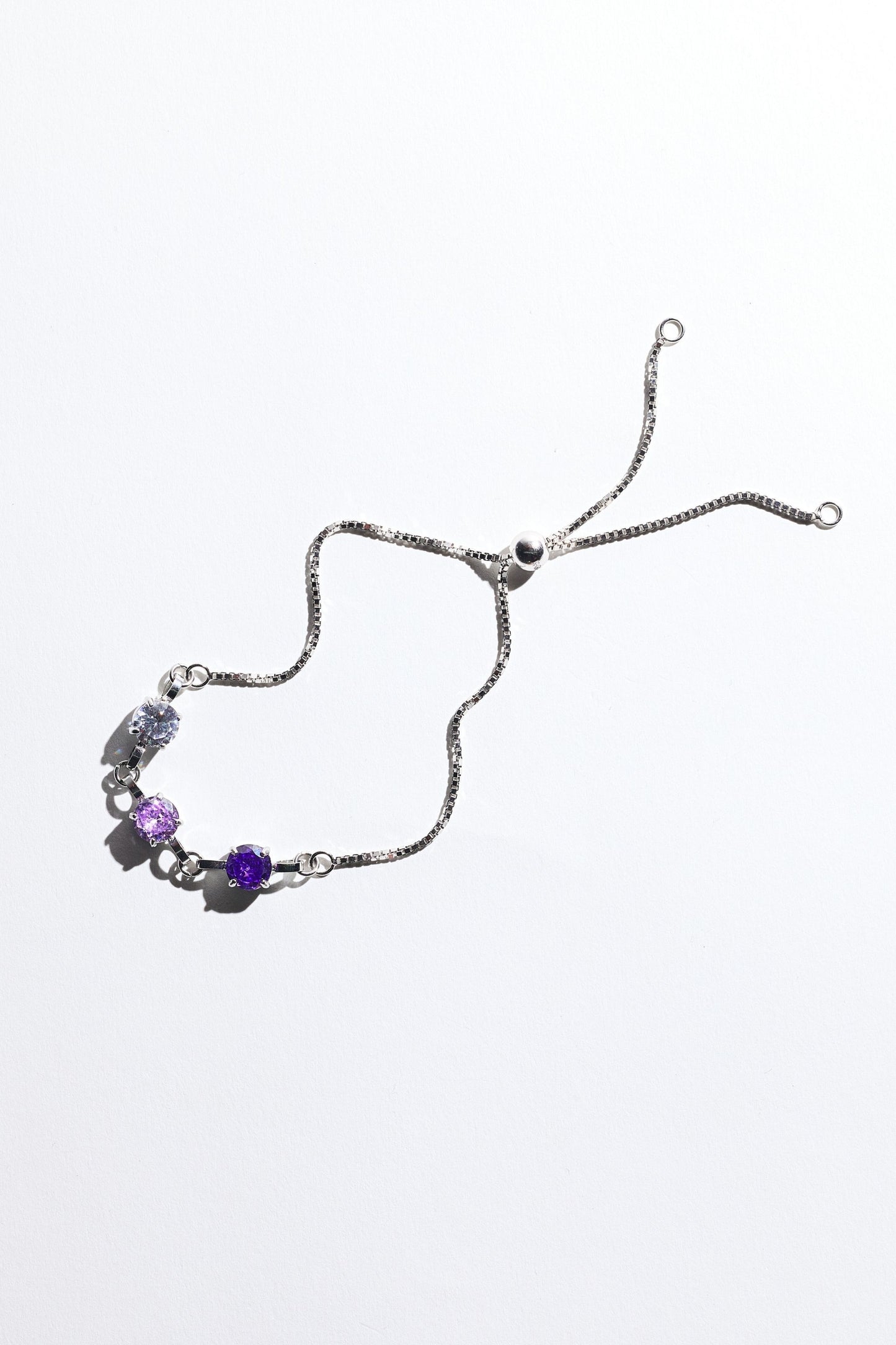 Silver Triple Birthstone Bracelet