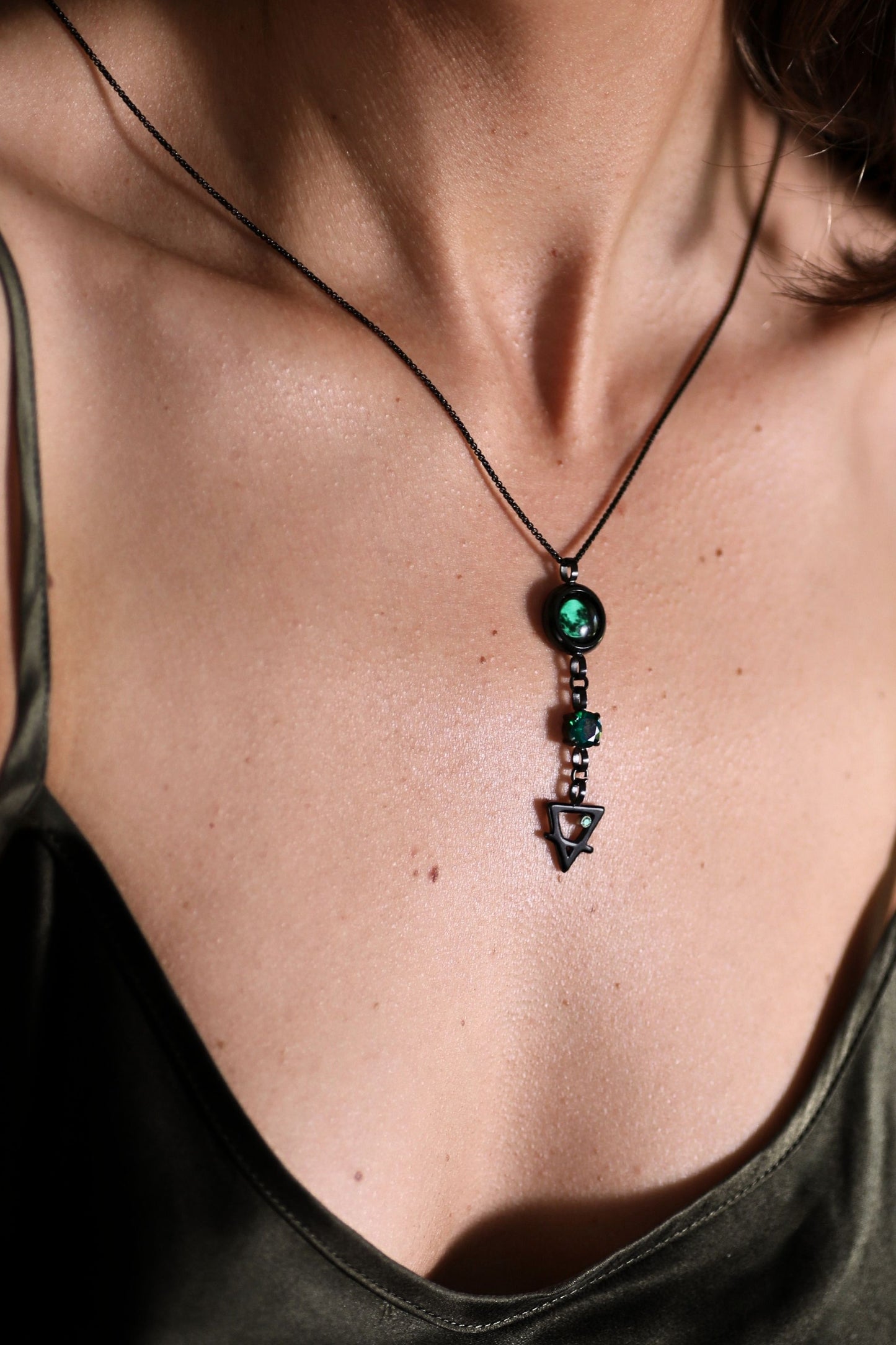 Black Moon Birthstone Zodiac Necklace