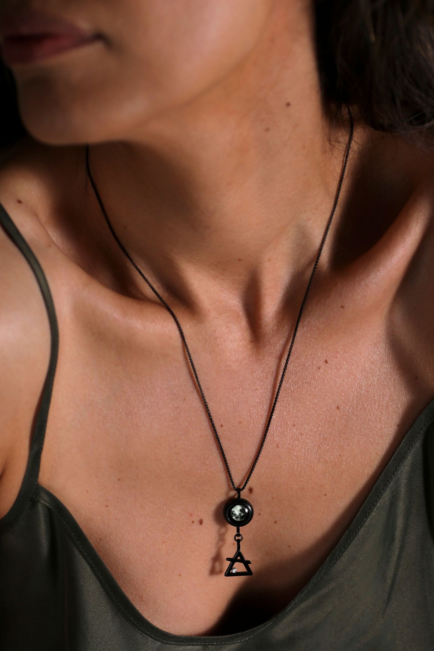Black Moon & Zodiac Element Necklace