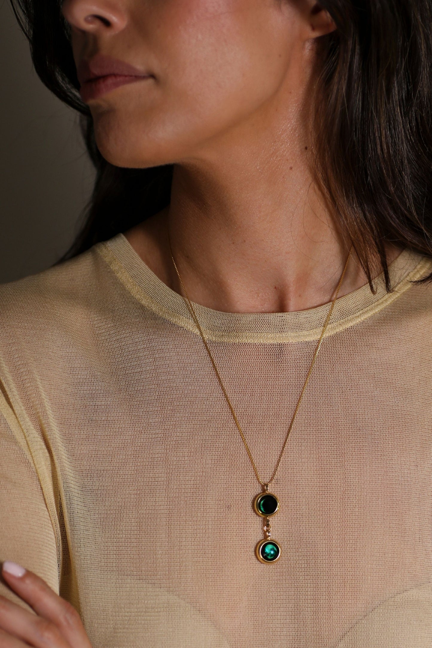 Gold Double Moon Necklace