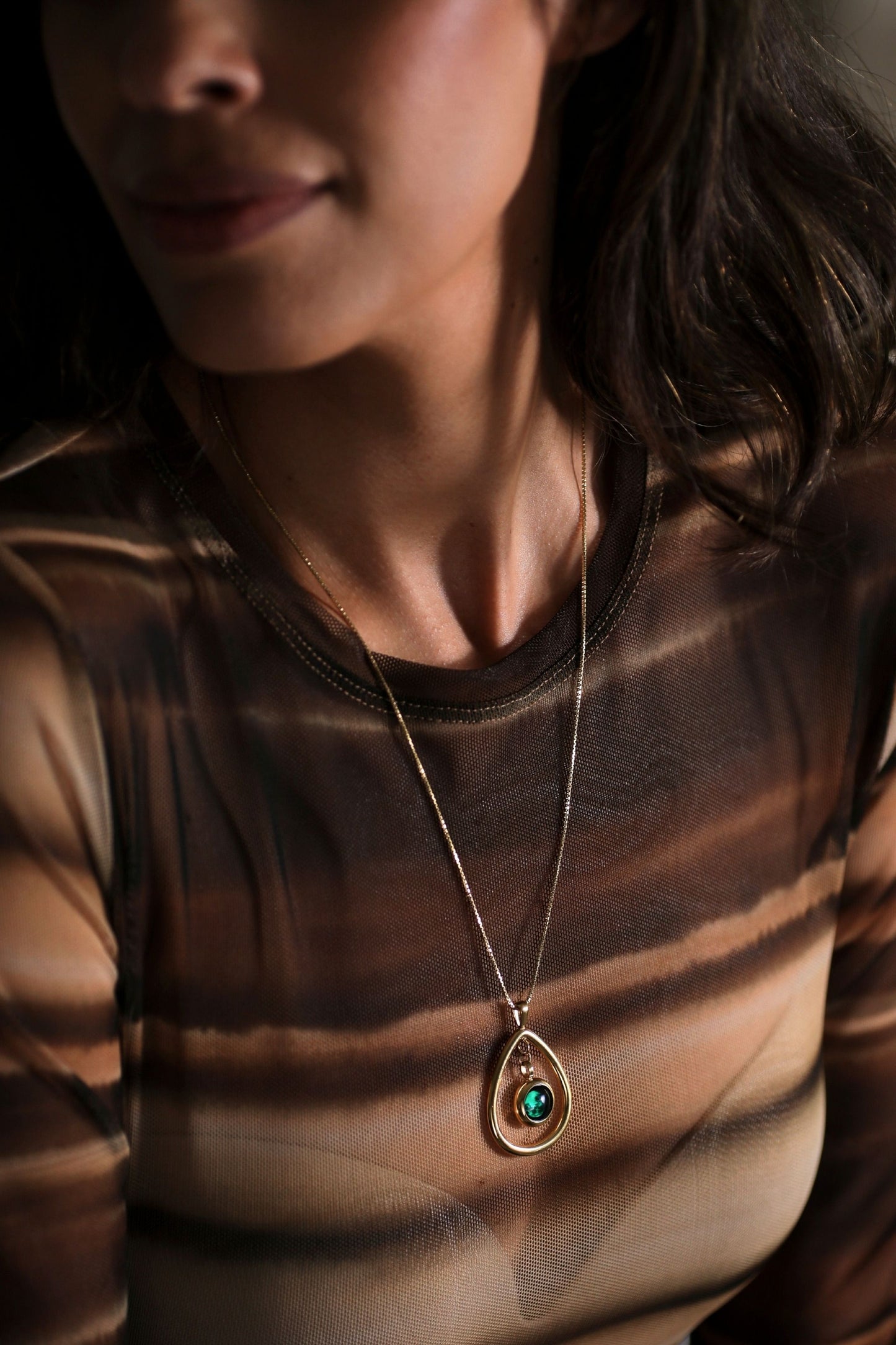 Gold Moon Drop Necklace