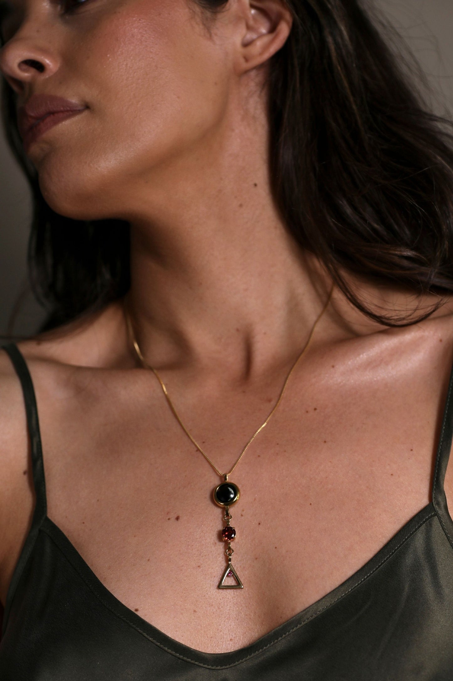 Gold Moon Birthstone Zodiac Necklace