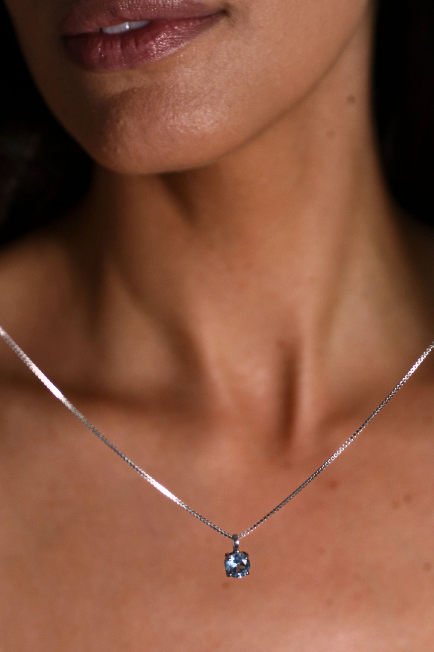 Silver Birthstone  Necklace