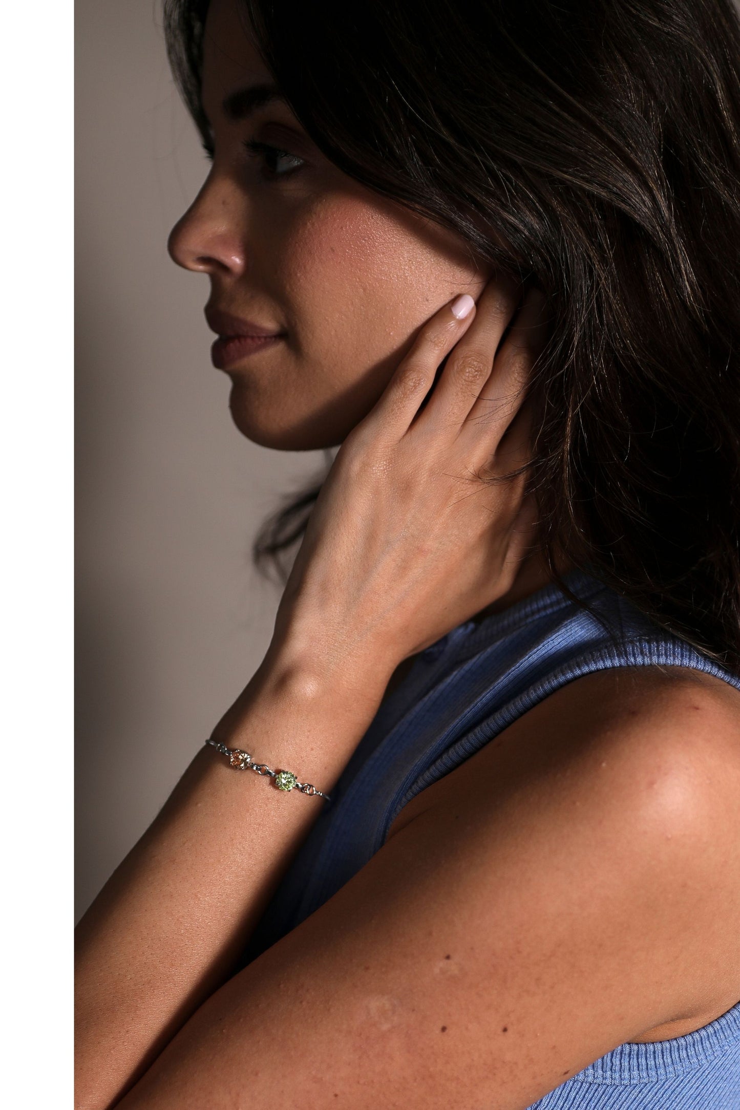 Silver Double Birthstone Bracelet