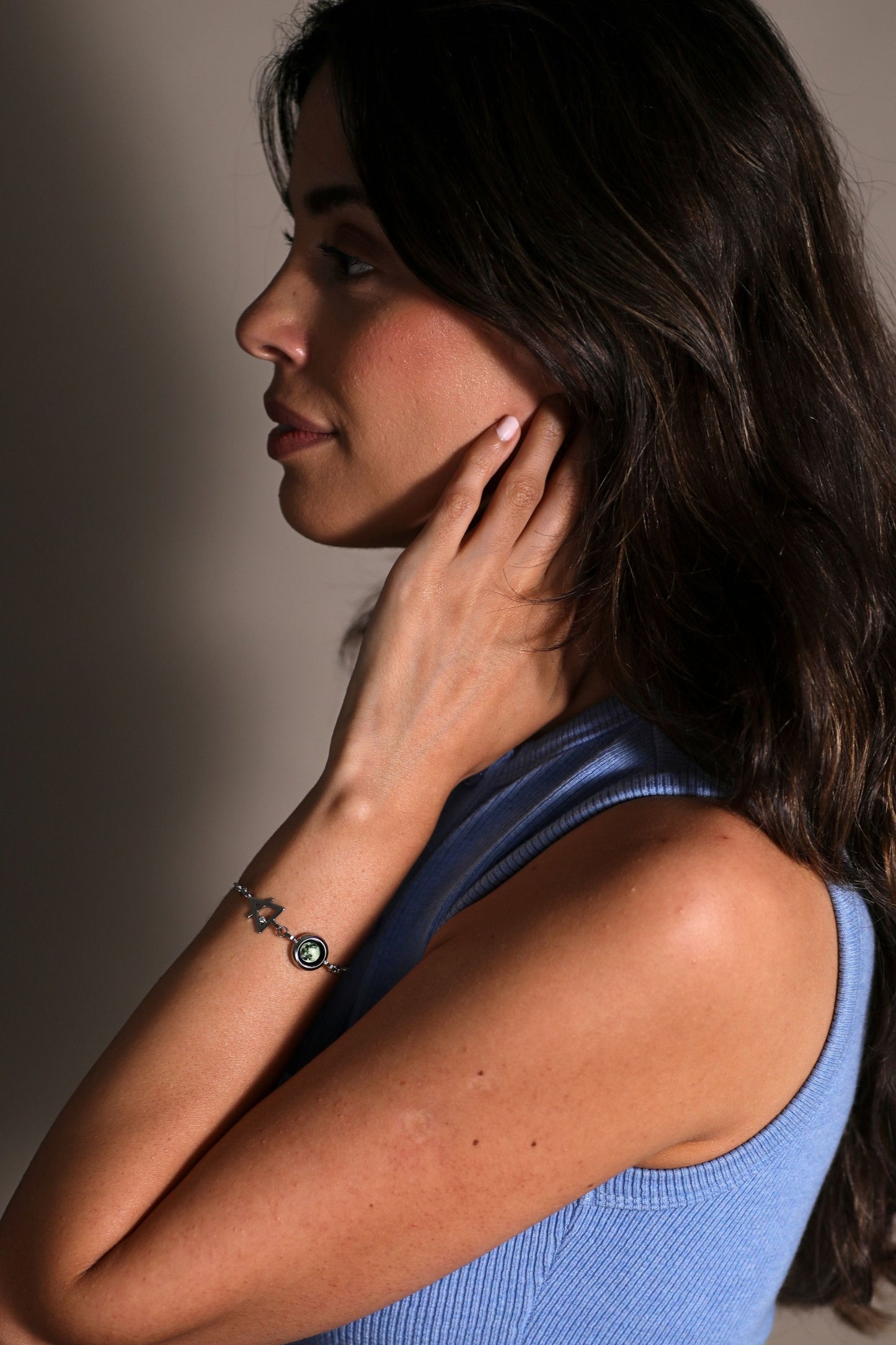 Silver Moon & Zodiac Element Bracelet