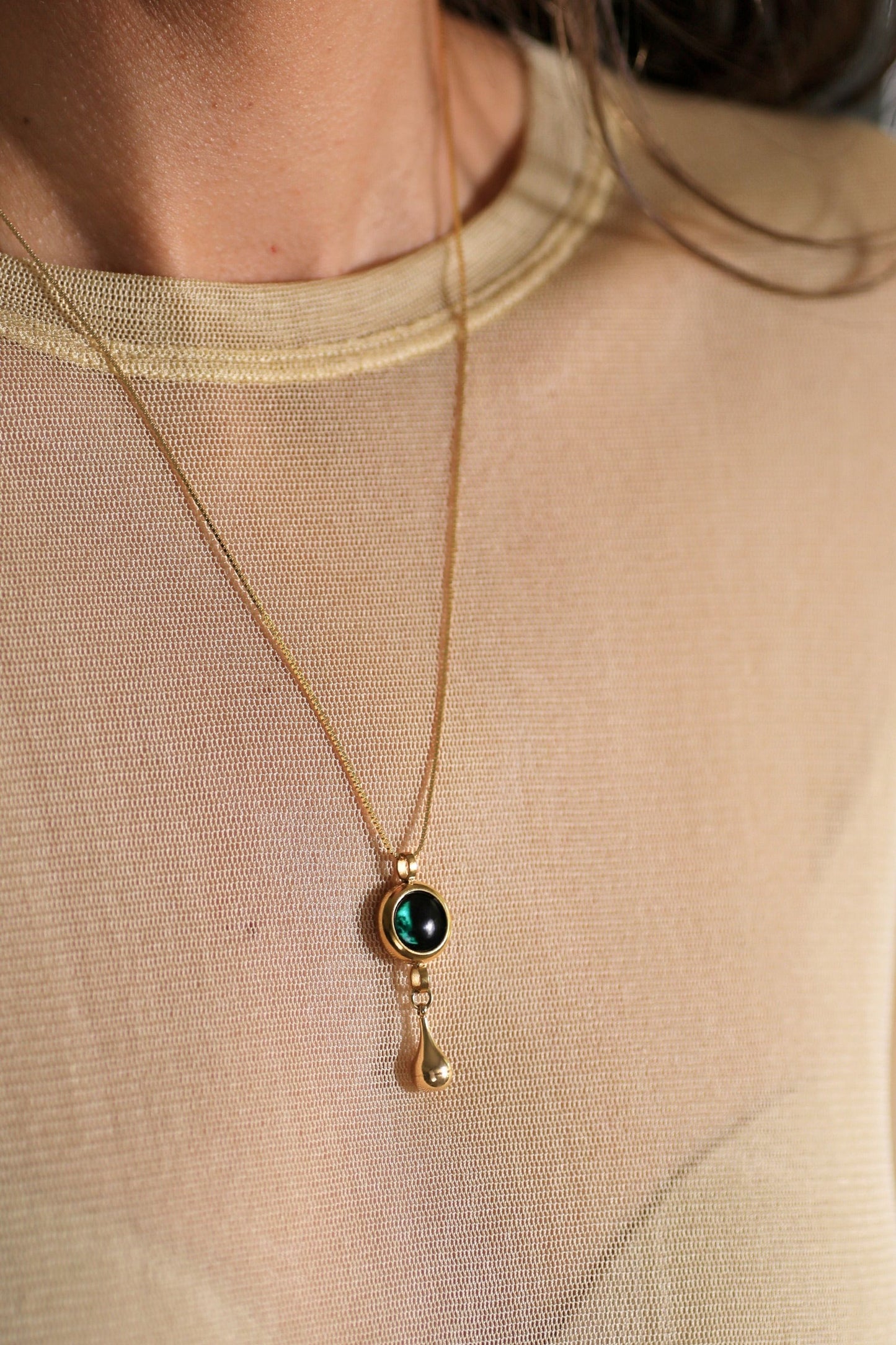 Gold Moon & Ash Holder Necklace