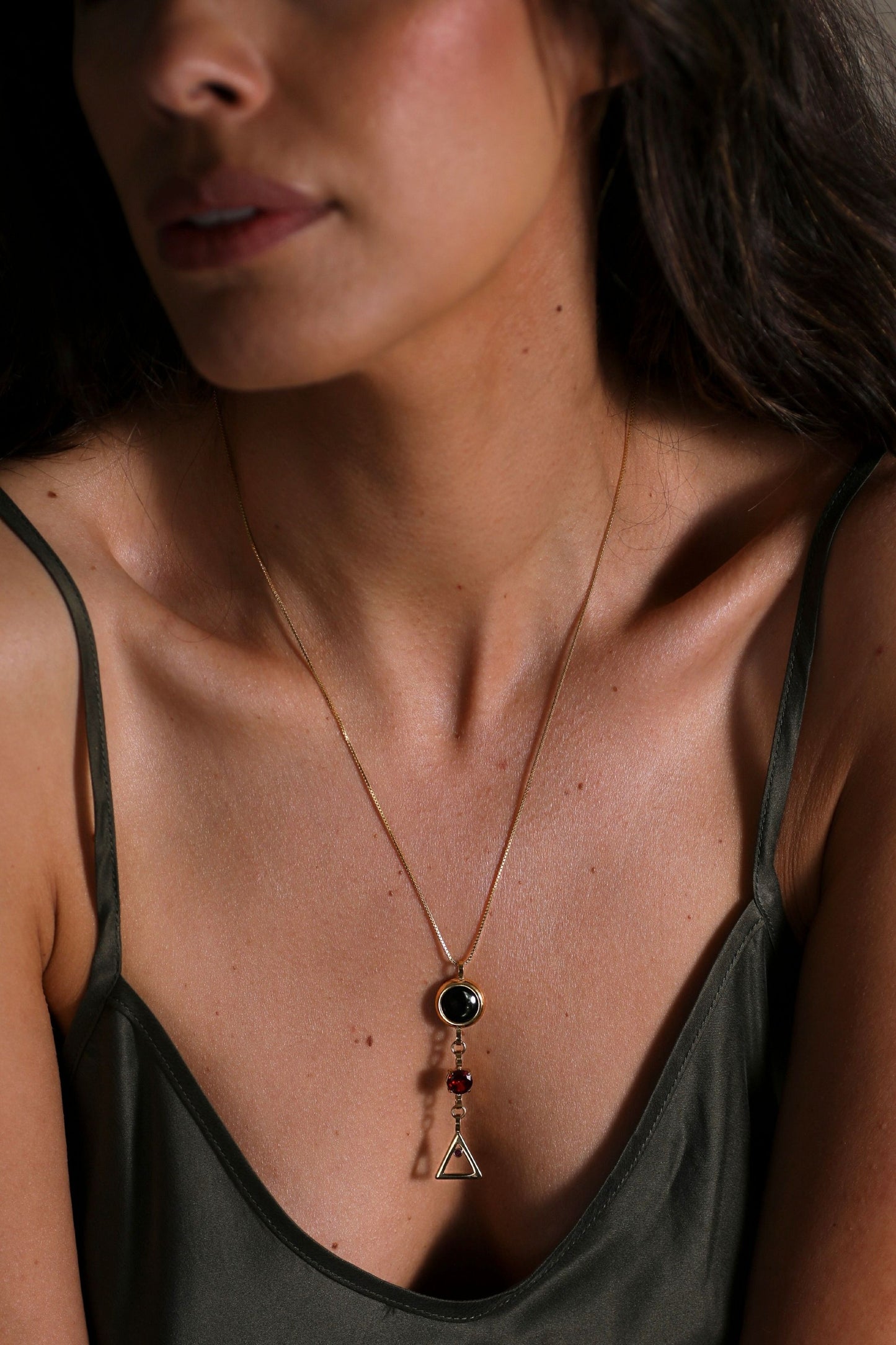 Gold Moon Birthstone Zodiac Necklace