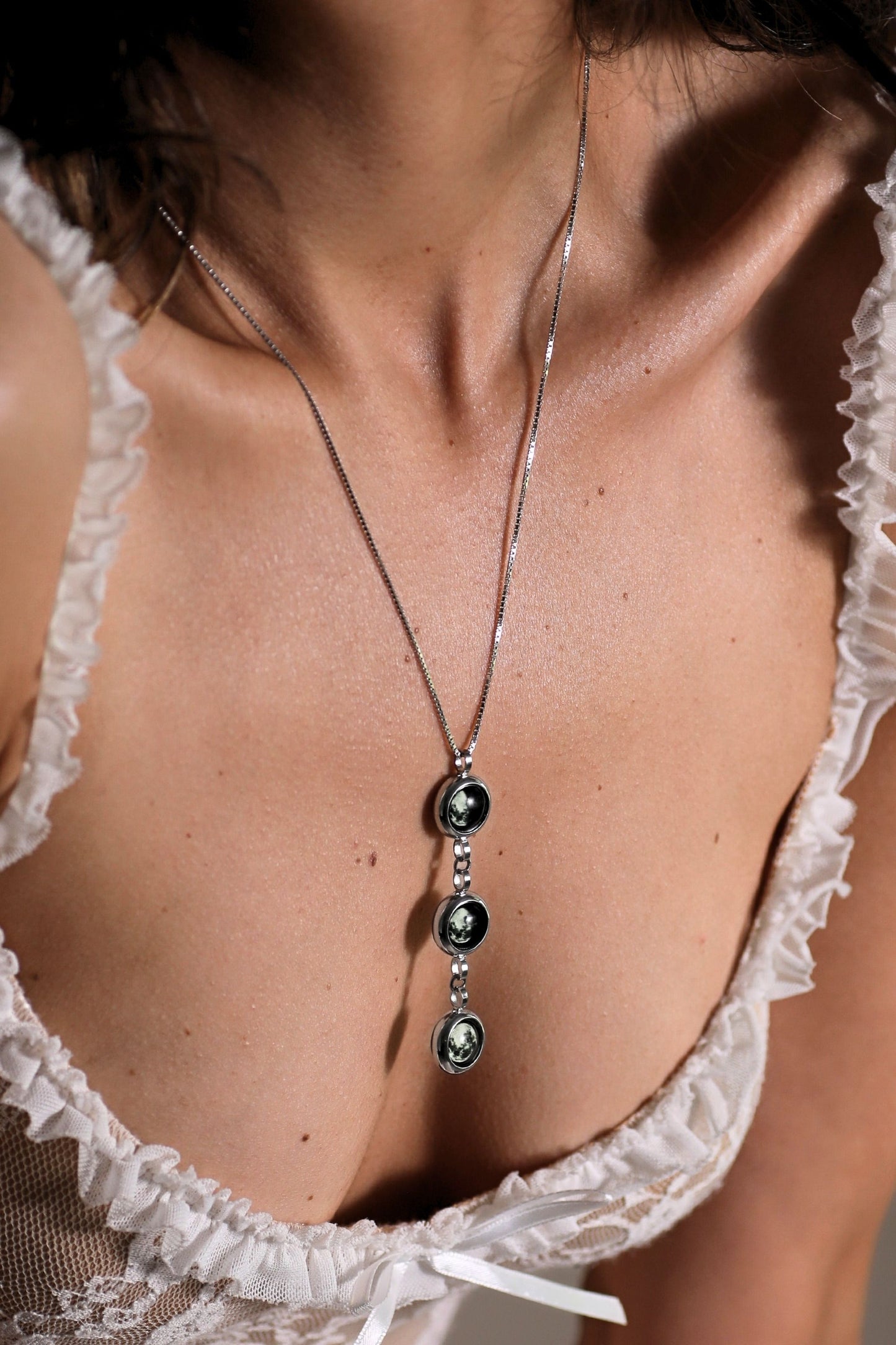 Silver Triple Moon Necklace