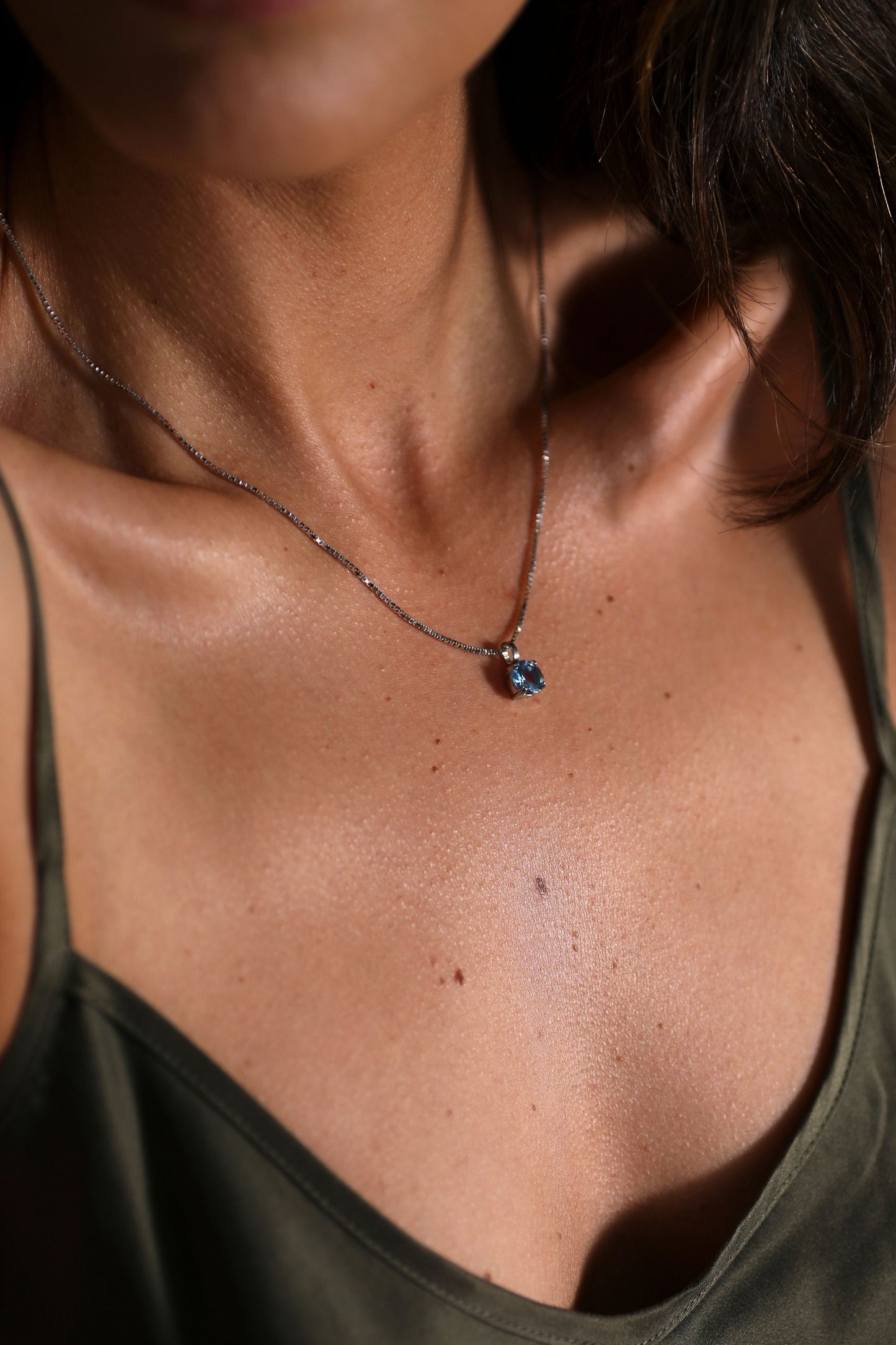 Silver Birthstone  Necklace