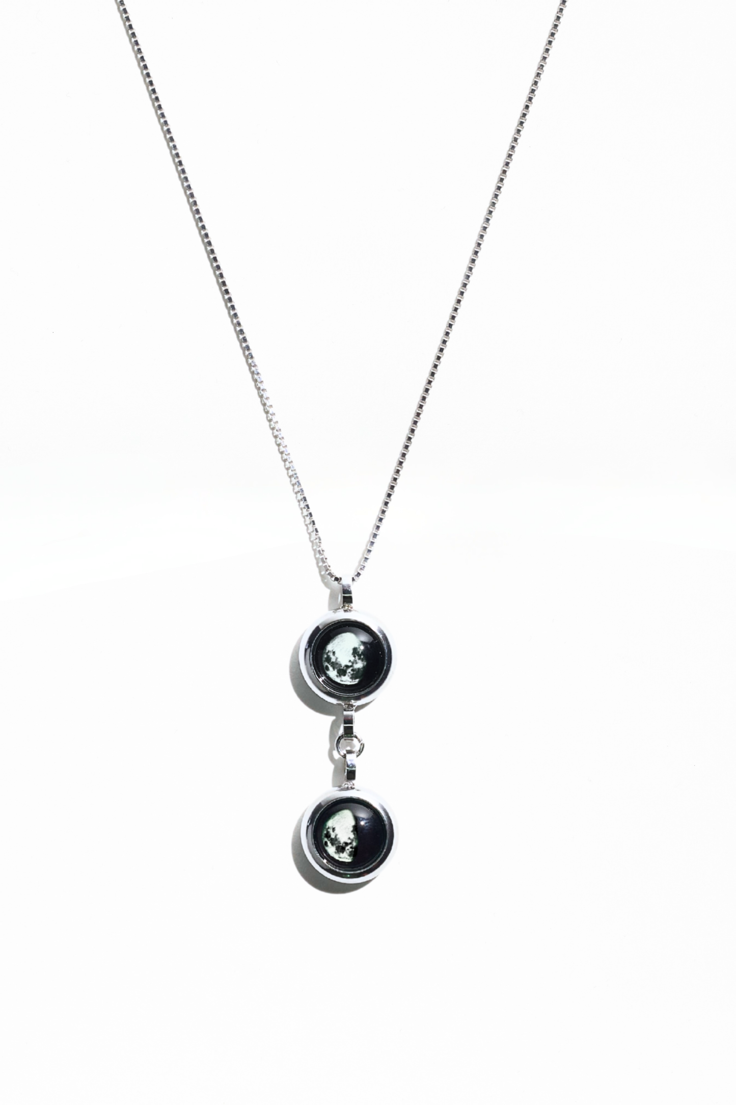 Silver Double Moon Necklace