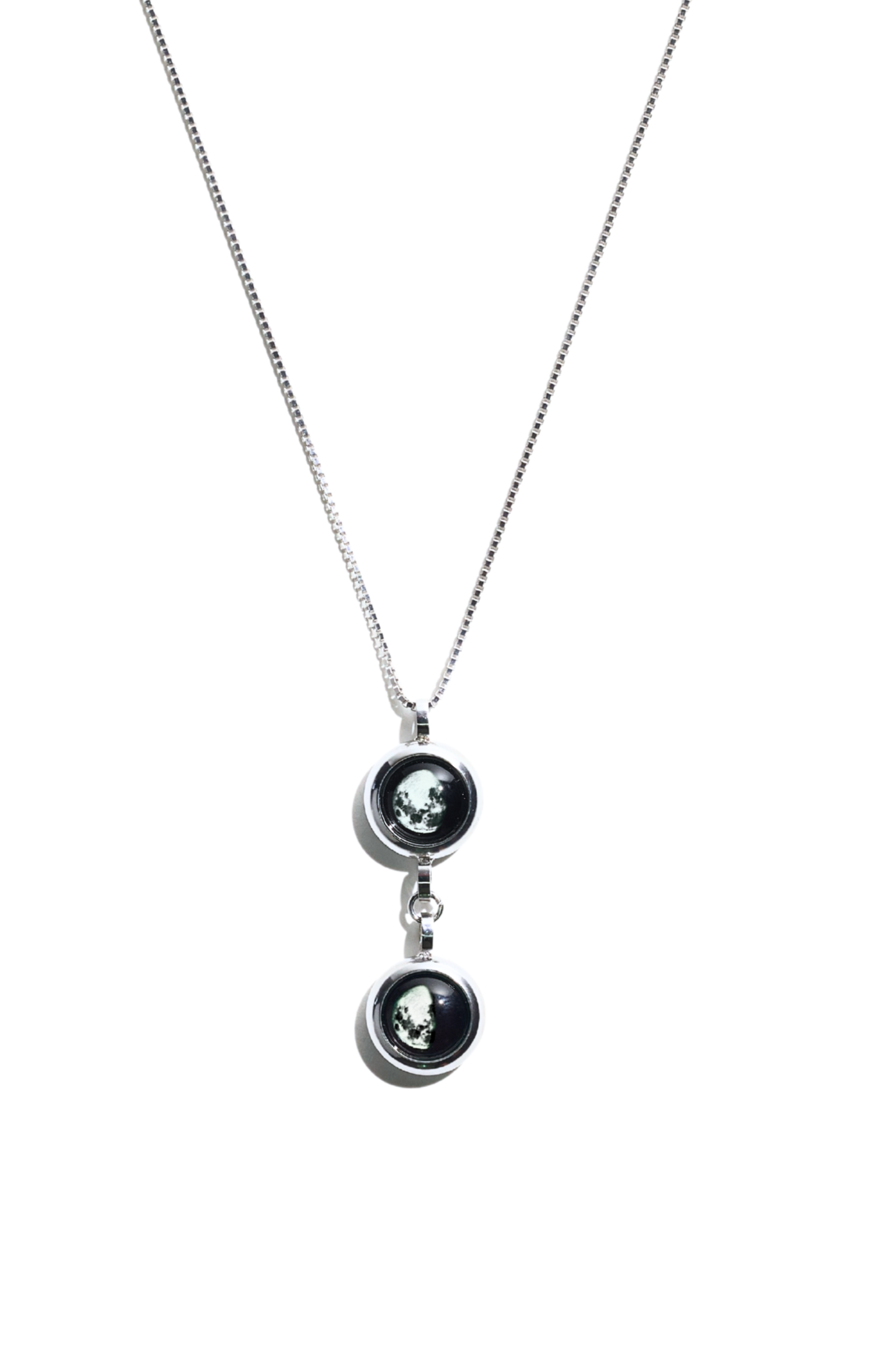 Silver Double Moon Necklace