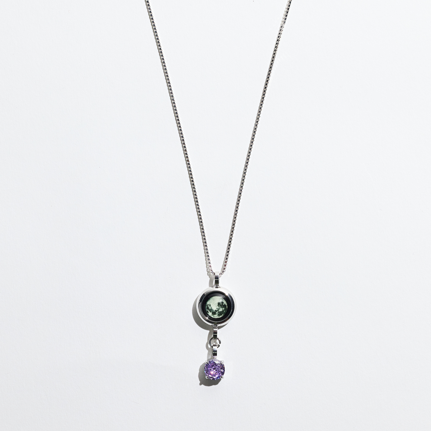 Moon & Birthstone Necklace
