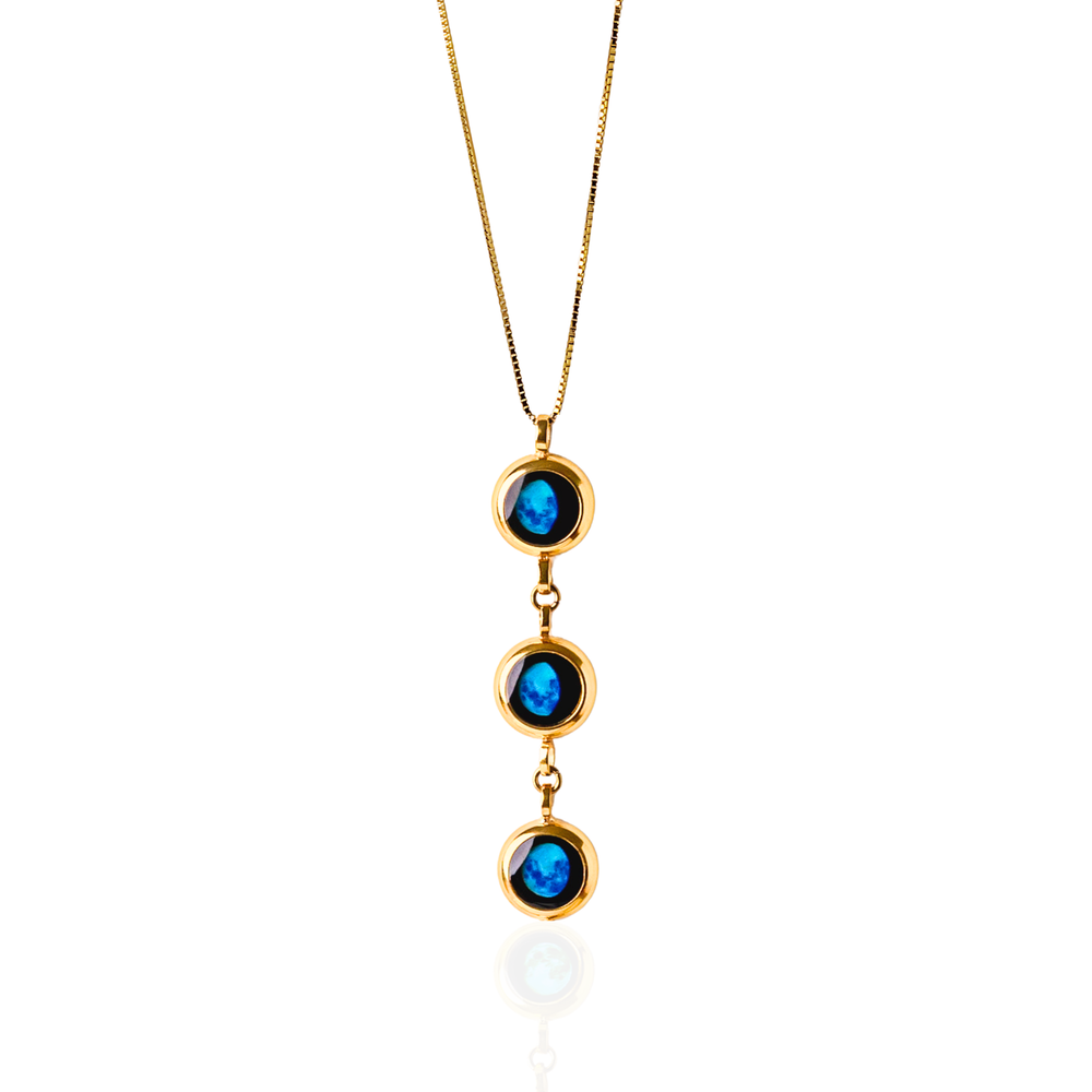 Triple Moon Phase Necklace - Gold