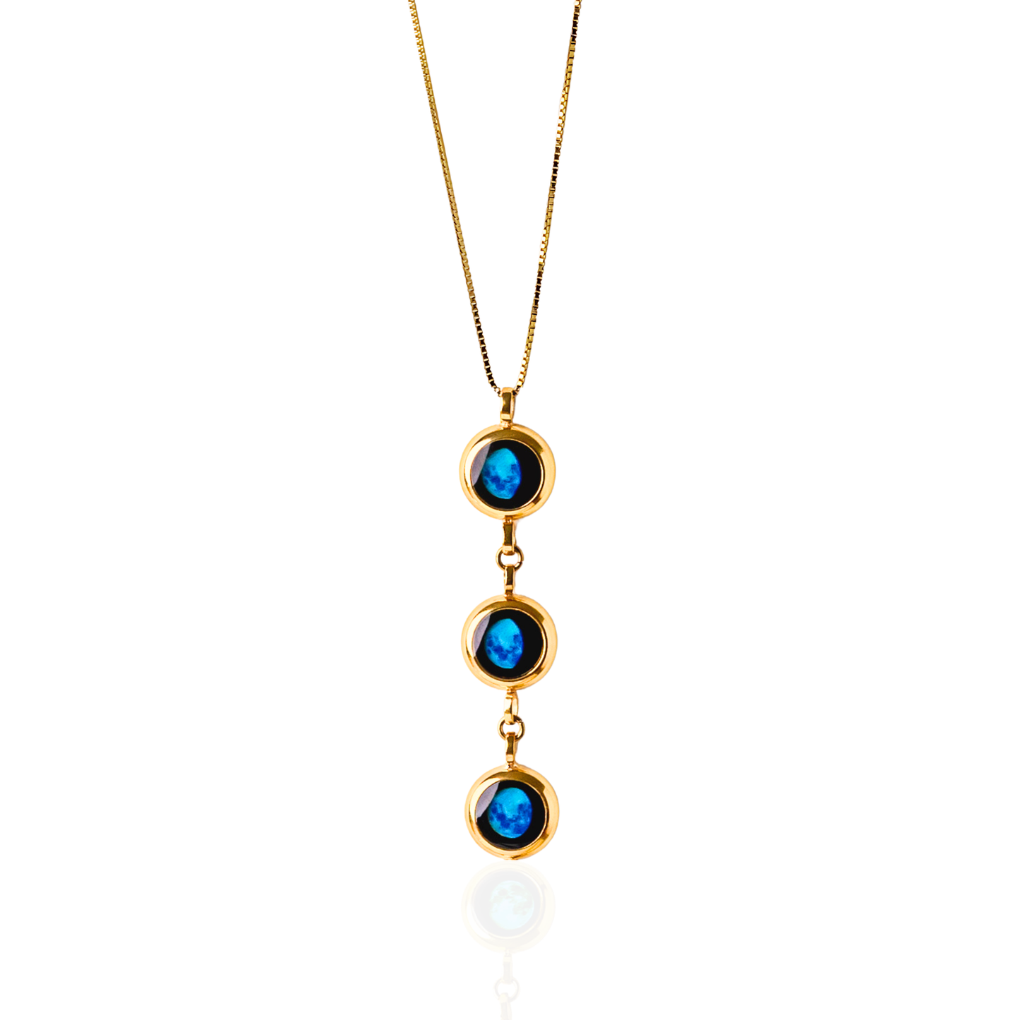 Triple Moon Phase Necklace - Gold