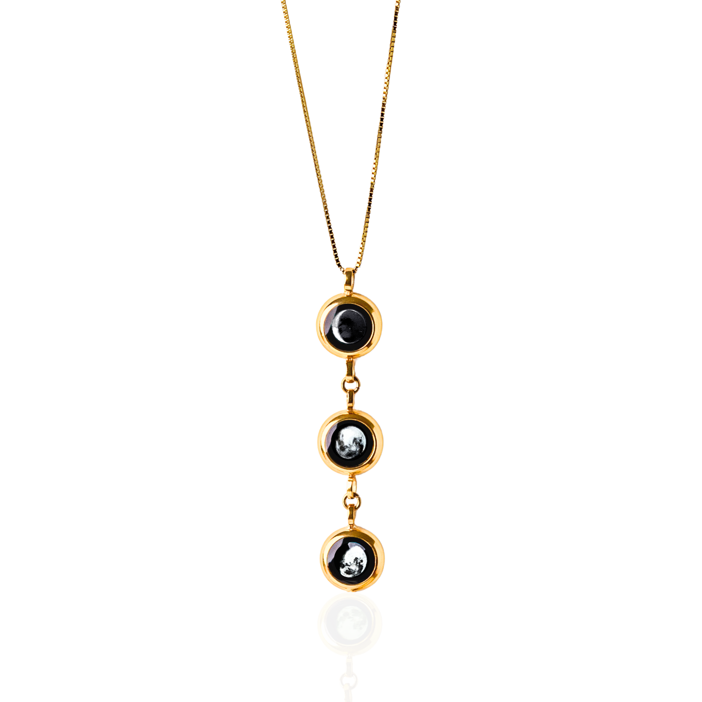 Triple Moon Phase Necklace - Gold